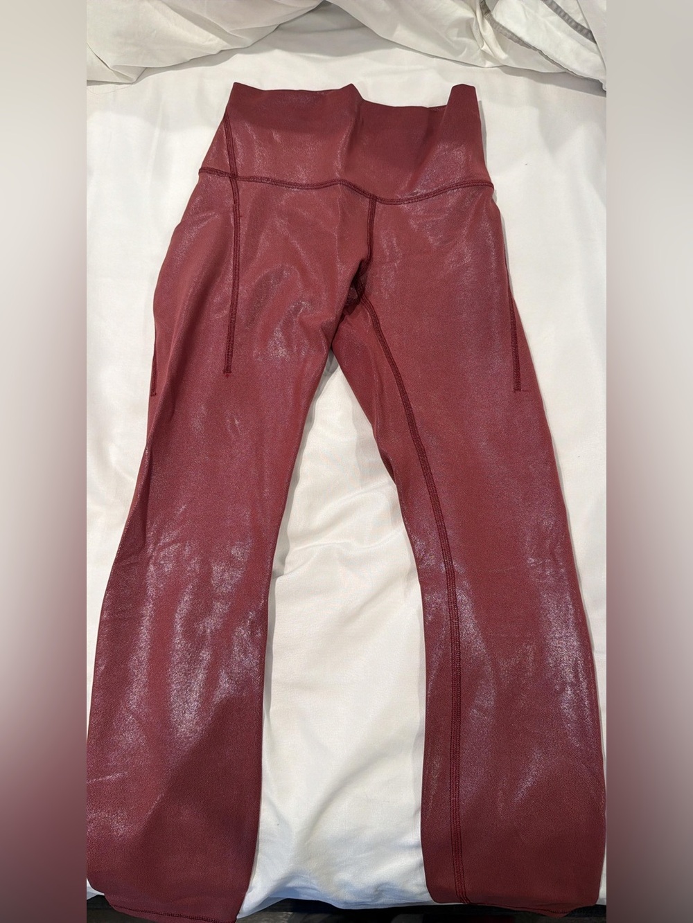 Lululemon Shiny Burgundy High-Waist Leggings